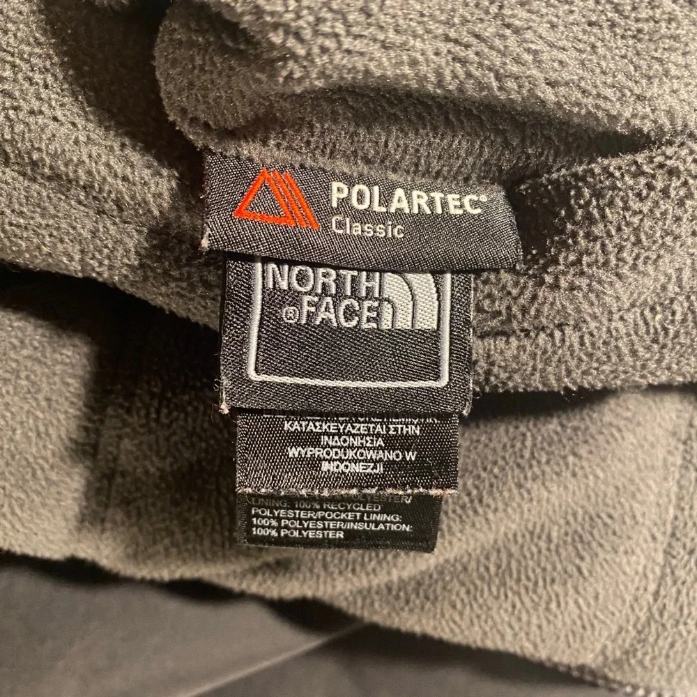 The North Face Reversible Polartec Fleece Jacket Black Full Zip Mens Small